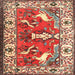 Square Traditional Red Animal Rug, tr1042