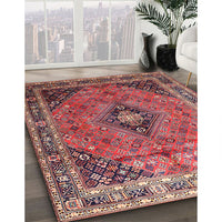 Traditional Light Copper Gold Medallion Rug, tr1044