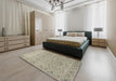 Machine Washable Traditional Khaki Gold Rug in a Bedroom, wshtr1045