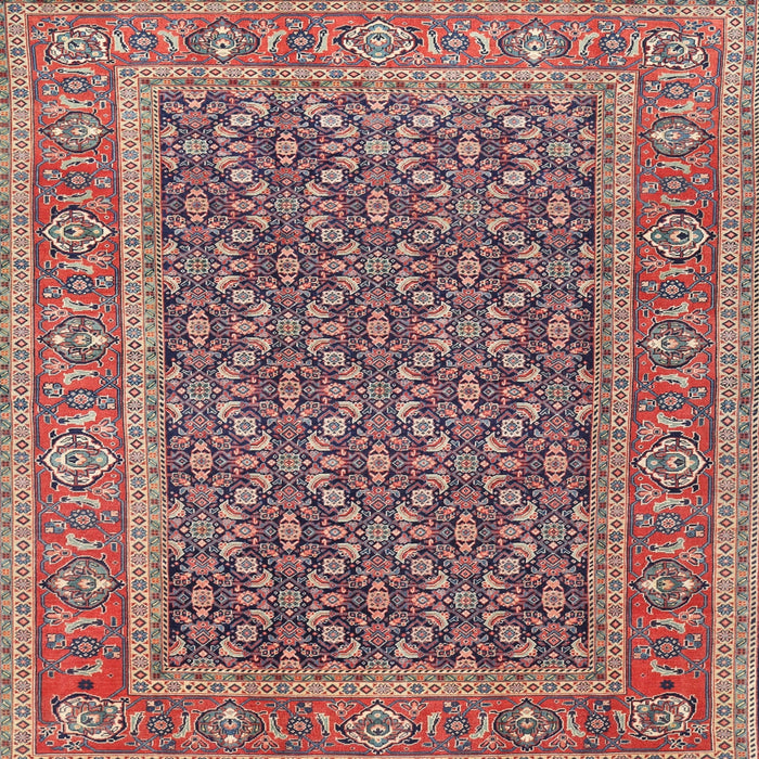 Round Machine Washable Traditional Brown Red Rug, wshtr1047