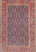 Machine Washable Traditional Brown Red Rug, wshtr1047