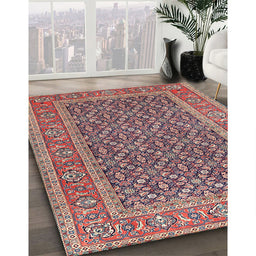 Machine Washable Traditional Brown Red Rug in a Family Room, wshtr1047