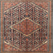 Square Traditional Light Copper Gold Persian Rug, tr1048