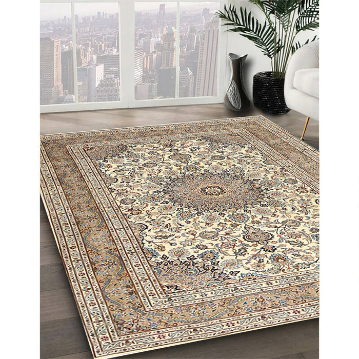 Machine Washable Traditional Brown Rug in a Family Room, wshtr1049