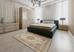 Traditional Brown Medallion Rug in a Bedroom, tr1050