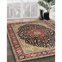 Traditional Brownish Green Medallion Rug, tr1052