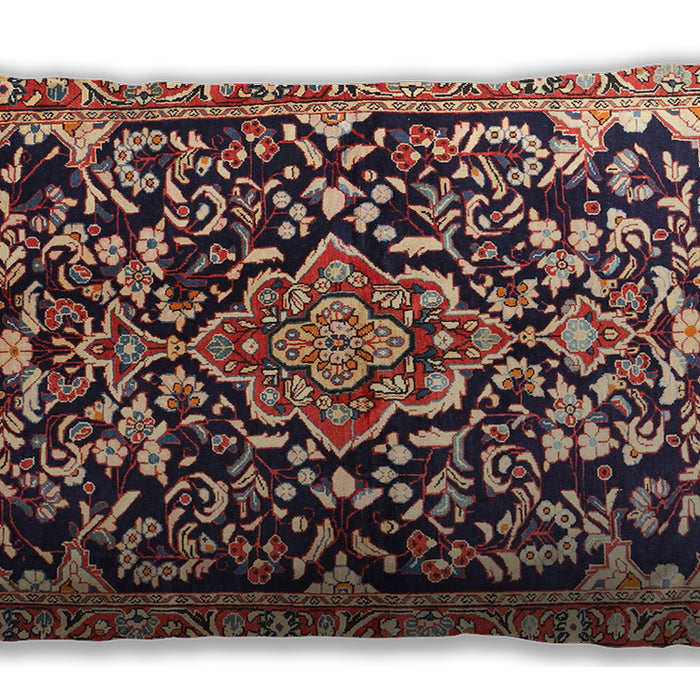 Traditional Classic Rectangular Vermilion Red Lumbar Throw Pillow, 13 inch by 19 inch, lbtr1055