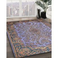 Traditional Dark Gray Medallion Rug, tr1056