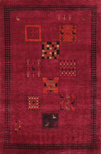 Machine Washable Traditional Red Rug, wshtr1057