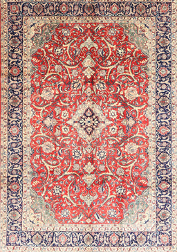 Machine Washable Traditional Brown Red Rug, wshtr1058
