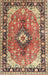 Machine Washable Traditional Saffron Red Rug, wshtr1059