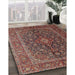 Traditional Saffron Red Medallion Rug in Family Room, tr105