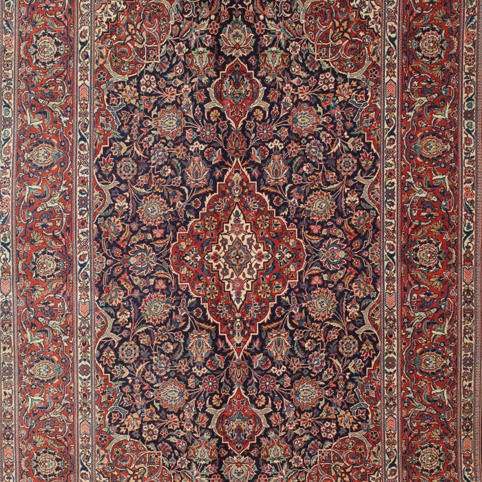 Traditional Saffron Red Medallion Rug, tr105