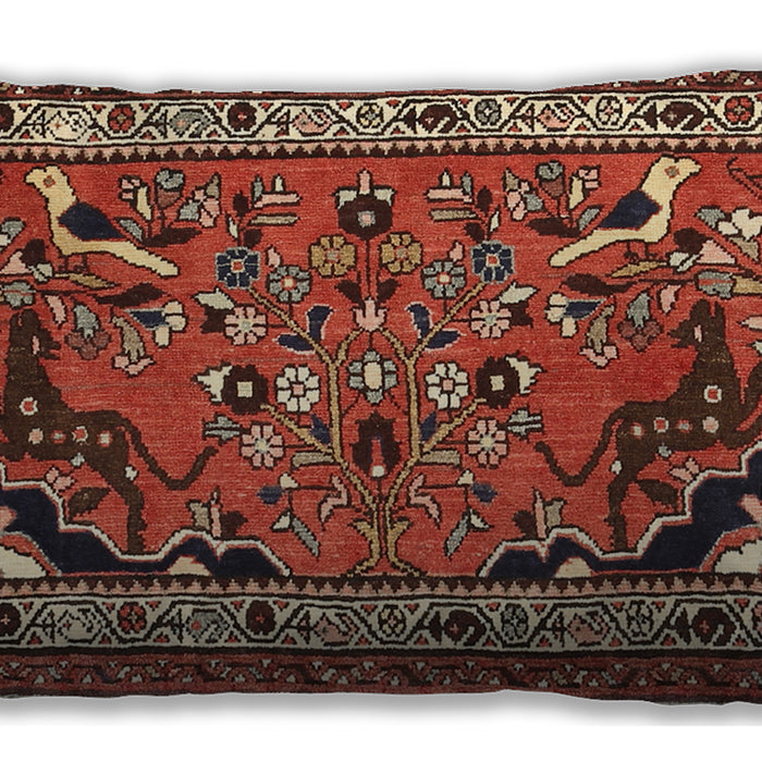 Traditional Classic Rectangular Tomato Red Lumbar Throw Pillow, 13 inch by 19 inch, lbtr1060