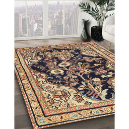 Machine Washable Traditional Sepia Brown Rug in a Family Room, wshtr1061