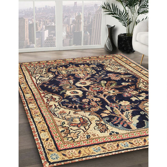 Machine Washable Traditional Sepia Brown Rug in a Family Room, wshtr1061
