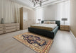 Traditional Reddish Brown Persian Rug in a Bedroom, tr1061