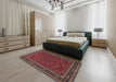 Traditional Dark Almond Brown Persian Rug in a Bedroom, tr1062