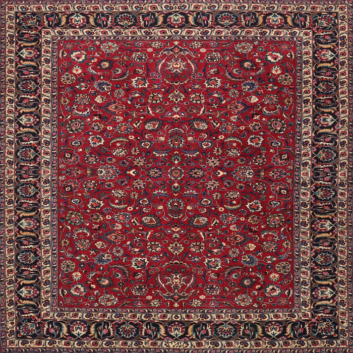 Square Traditional Dark Almond Brown Persian Rug, tr1062