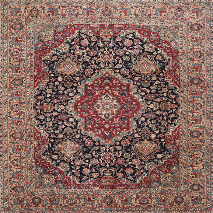 Round Machine Washable Traditional Camel Brown Rug, wshtr1063