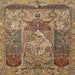 Square Traditional Dark Sienna Brown Persian Rug, tr1064