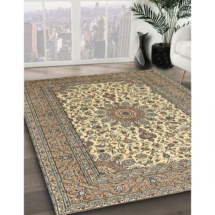 Machine Washable Traditional Sepia Brown Rug in a Family Room, wshtr1065