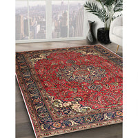 Traditional Dark Almond Brown Medallion Rug, tr1066