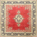 Square Traditional Brown Medallion Rug, tr1068