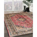 Machine Washable Traditional Brown Red Rug in a Family Room, wshtr1069