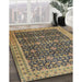 Traditional Metallic Gold Persian Rug in Family Room, tr1070