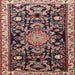 Square Traditional Red Animal Rug, tr1071