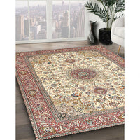 Traditional Sienna Brown Medallion Rug, tr1072