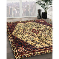 Traditional Metallic Gold Persian Rug, tr1073