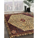 Traditional Metallic Gold Persian Rug in Family Room, tr1073