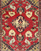 Machine Washable Traditional Orange Brown Rug, wshtr1074