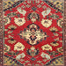 Square Traditional Orange Brown Persian Rug, tr1074