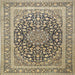 Square Traditional Brown Medallion Rug, tr1076