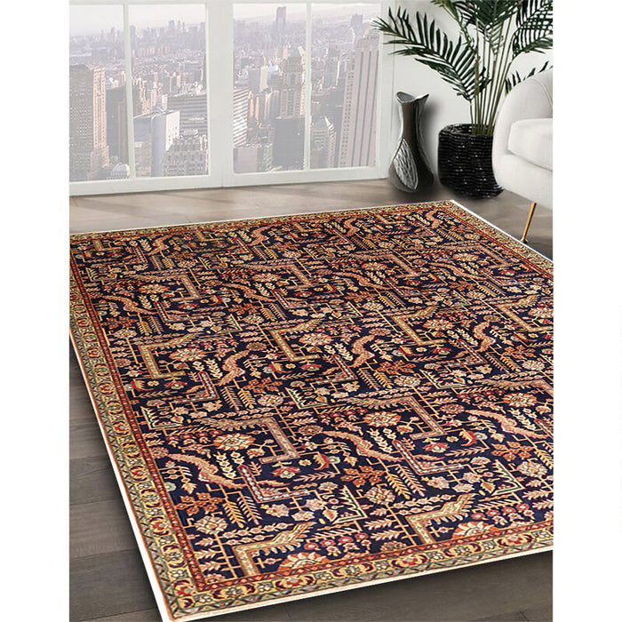 Machine Washable Traditional Purple Lily Purple Rug in a Family Room, wshtr1077