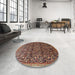 Round Traditional Purple Lily Purple Persian Rug in a Office, tr1077