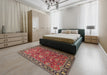 Traditional Orange Salmon Pink Persian Rug in a Bedroom, tr1078