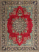 Traditional Saffron Red Medallion Rug, tr1079