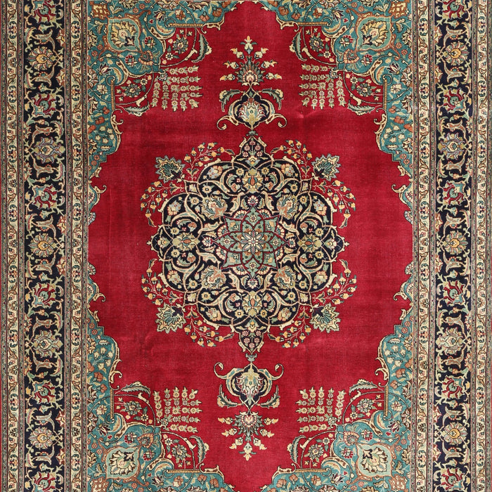 Machine Washable Traditional Saffron Red Rug, wshtr1079