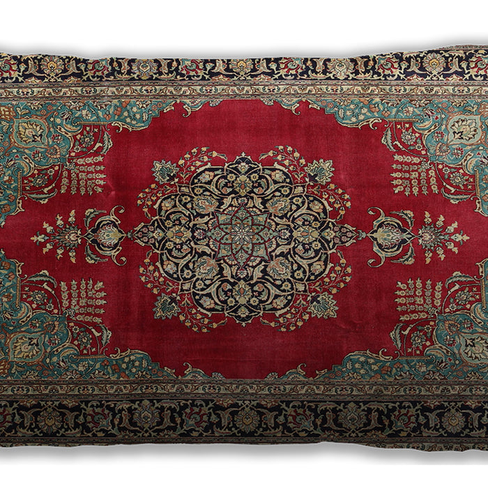 Traditional Classic Rectangular Saffron Red Lumbar Throw Pillow, 13 inch by 19 inch, lbtr1079