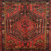 Square Traditional Dark Sienna Brown Persian Rug, tr107