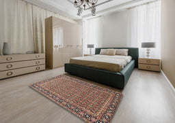 Traditional Camel Brown Persian Rug in a Bedroom, tr1082