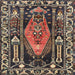 Square Traditional Bakers Brown Medallion Rug, tr1085