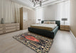 Traditional Bakers Brown Medallion Rug in a Bedroom, tr1085