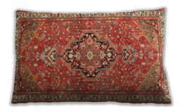 Traditional Classic Rectangular Red Lumbar Throw Pillow, 13 inch by 19 inch, lbtr1086