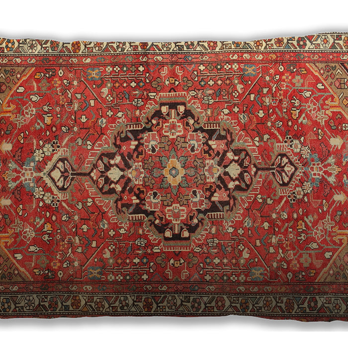 Traditional Classic Rectangular Red Lumbar Throw Pillow, 13 inch by 19 inch, lbtr1086