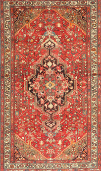 Machine Washable Traditional Red Rug, wshtr1086